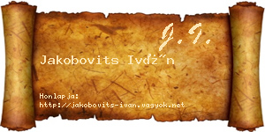 Jakobovits Iván névjegykártya